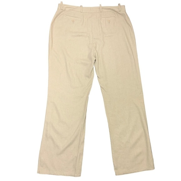 REITMANS Tan Coastal Pant Straight Wide Leg Linen Blend Minimalist Trousers 15 - Picture 2 of 11